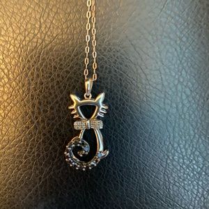 Diamond cat necklace